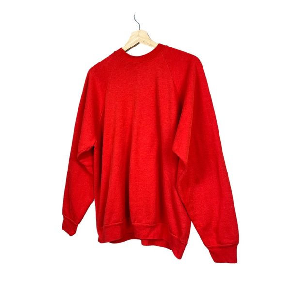 Vintage 80s 90s Red Long Sleeve Pullover Red Graphic Cheers Sweatshirt Holiday L - Picture 7 of 7